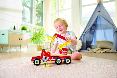 Hape Siren & Lights Toy Fire Truck