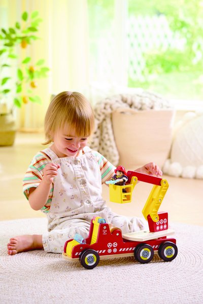 Hape Siren & Lights Toy Fire Truck