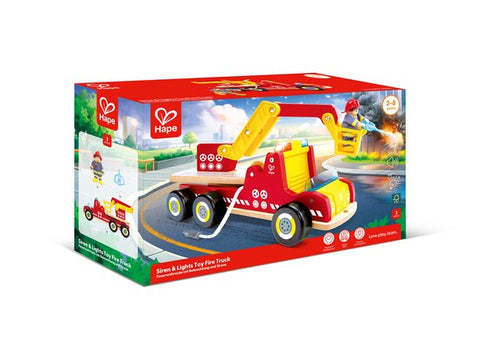 Hape Siren & Lights Toy Fire Truck