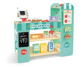 Hape Smart Play Shop with shelves and a cash register on a white background