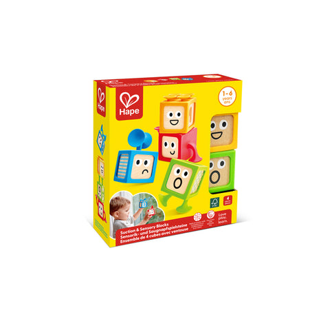 Hape Suction & Sensory Blocks packaging