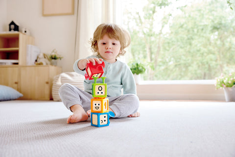 Hape Suction & Sensory Blocks stacked