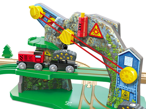 Working crane loading ore on the Hape Treasure Mountain Train Set