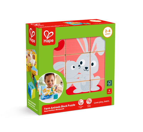 Hape Wooden Puzzle Blocks - Farm