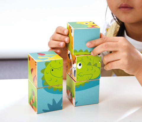 Hape Wild puzzle blocks close-up