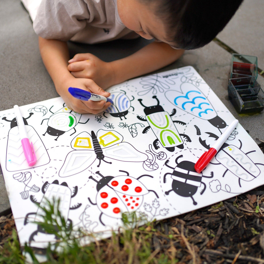 Hey Doodle Silicone Sensory Mat - Busy Bugs (Large) – The Toybox NZ Ltd