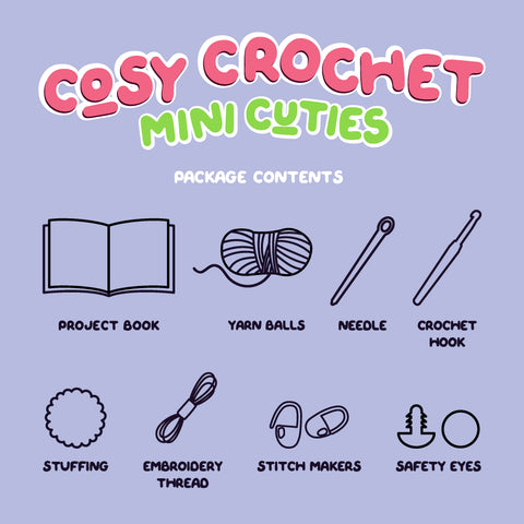Hinkler Cosy Crochet Mini Cuties Kit 5pc