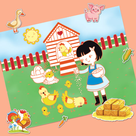 Hinkler Kaleidoscope Lap Desk Colouring Set - Farm