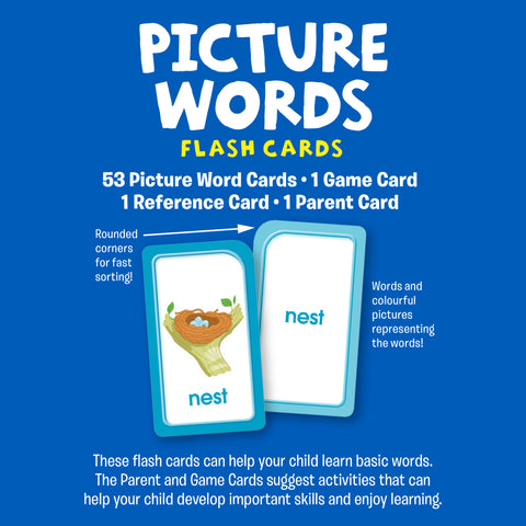 School Zone Picture Words Flash Cards - sample cards