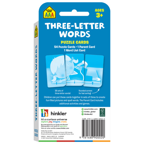 Hinkler School Zone Flash Cards - Three-Letter Words