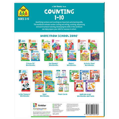 Hinkler School Zone Get Ready Book - Counting 1-10