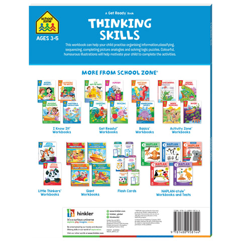 Hinkler School Zone Get Ready Book - Get Ready Thinking Skills