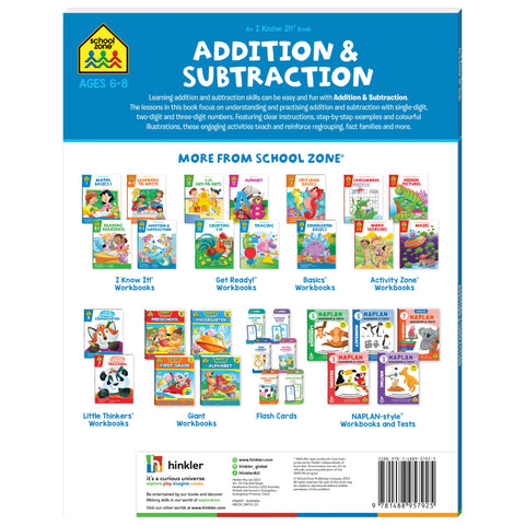 Hinkler School Zone I Know It Book - Addition & Subtraction