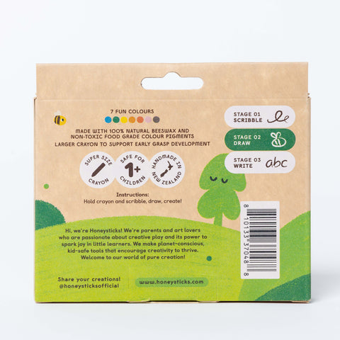 Honeysticks Beeswax Crayons - Super Jumbo (7 pk)