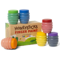 Set of Honeysticks finger paint containers with a cardboard box on a white background