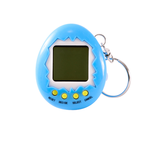 Close-up of the J'adore Digital Pet in blue, showing the screen and control buttons