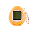Close-up of the J'adore Digital Pet in orange, showing the screen and control buttons