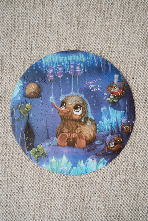 Kuwi's 100 pc Round Puzzle - Glowworm Glitter