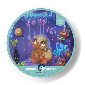Kuwi's 100 pc Round Puzzle - Glowworm Glitter