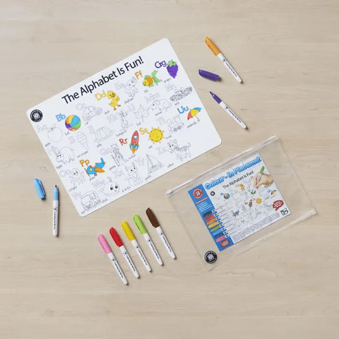 LCBF Colour in Placemat Animal Alphabet (includes 8 markers)