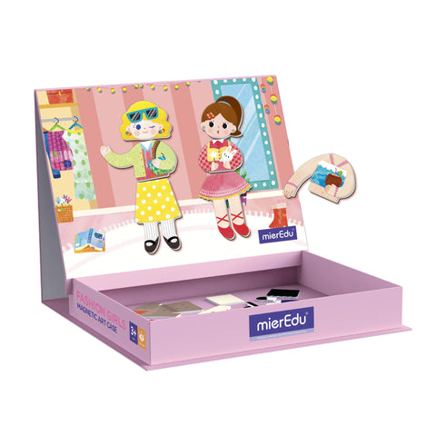 mierEdu Magnetic Art Case Fashion Girls open with magnetic board and outfit pieces