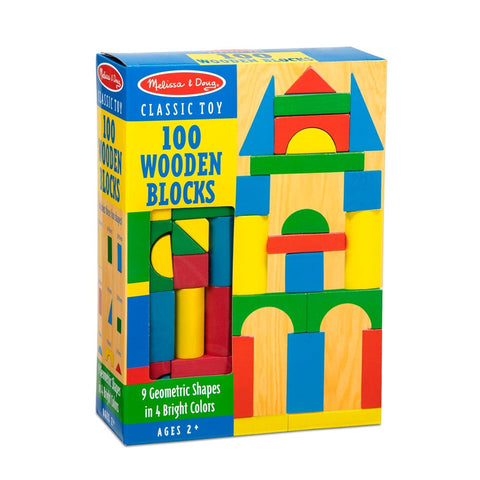 `Melissa & Doug 100 Wood Blocks Set
