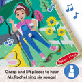 Children's puzzle with a character and music notes, featuring Melissa & Doug branding.