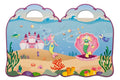 Open Melissa & Doug Mermaids puffy sticker set showing an underwater scene and sticker sheet
