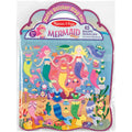 Melissa & Doug Reusable Puffy Sticker Play Set - Mermaids, a fold-out play board with reusable puffy stickers