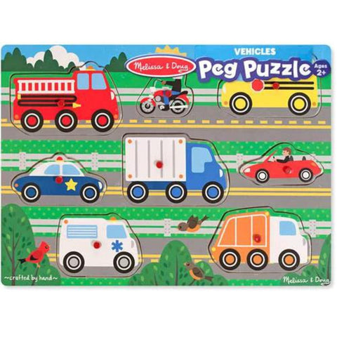 `Melissa & Doug Vehicles Peg Puzzle