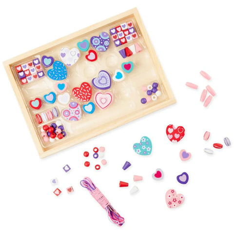 Melissa & Doug Wooden Bead Set -Sweet Hearts
