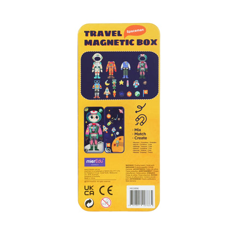 mierEdu Spaceman magnetic puzzle box open showing pieces