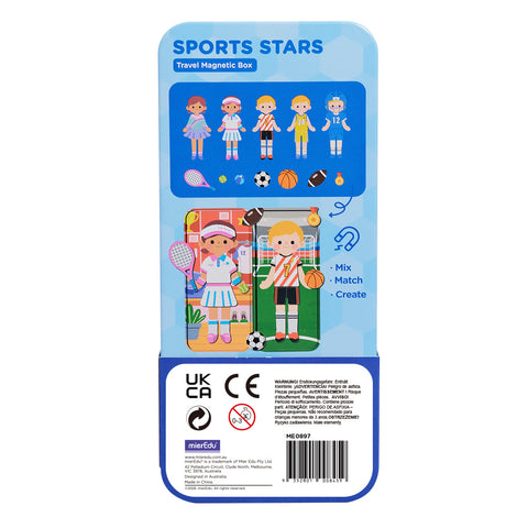 Child playing with mierEdu Sports Stars magnetic puzzle