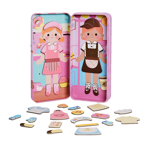mierEdu Sweet Cafe Chefs magnetic puzzle scene and pieces