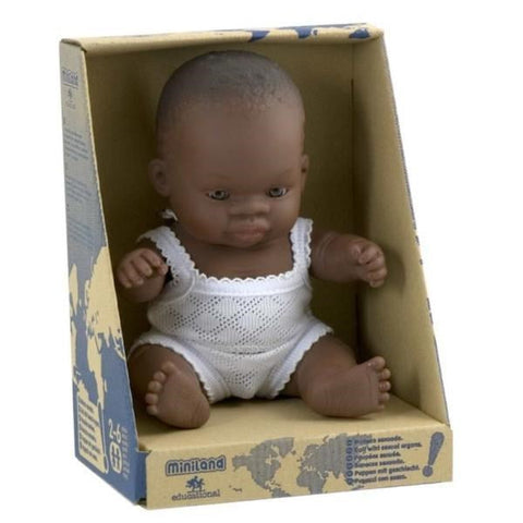 Miniland Anatomically Correct Baby Doll 21cm African Girl