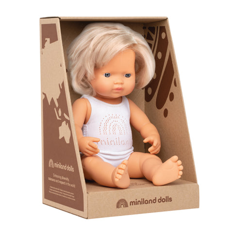 Miniland Anatomically Correct Baby Doll 38cm Caucasian Girl
