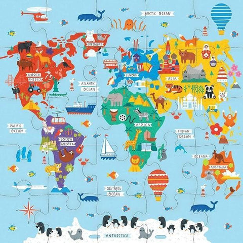 Mudpuppy 25pc Jumbo puzzle - Map of the World - The Toybox NZ Ltd