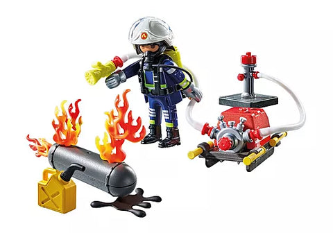 Playmobil Firefighter With Water Pump