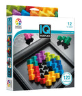 The image showcases the packaging of "Smart Games IQ Perplex" by Smart Games. This vibrant and colorful IQ game is designed for ages 12 and up and is perfect for solo play. The box emphasizes its 120 challenges, which range from easy to expert levels, with an array of vivid puzzle pieces shown. It's ideal for puzzle enthusiasts and conveniently comes in a travel case.