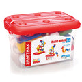 SmartMax building set in a clear container with red lid on a white background