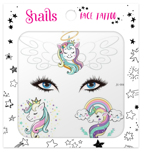 *Snails Face Tattoo - Unicorn Star