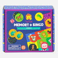 The vibrant box titled "Tiger Tribe Memory + Bingo - Animals" from TIGER TRIBE provides interactive memory challenges with animal-themed playing pieces, featuring a dinosaur, lion, koala, and horse. Designed for children ages 3-6 to enhance cognitive skills, it also includes a warning for small parts.