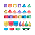 TileTek 110 Piece Builders Set pieces laid out by shape, colour and quantity