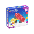 TileTek 2 Piece Car Base Pack box featuring a red and yellow magnetic tile car