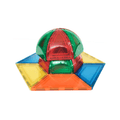 TileTek magnetic tile UFO-shaped build with a dome on a coloured trapezium base