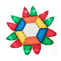TileTek magnetic tile flower design built from curved triangles and trapeziums