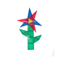 Star-shaped TileTek magnetic tile design mounted on a green square stem