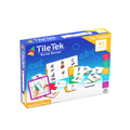 Tile Tek Tile Toppers Lower Case Alphabet Pack 40pc packaging with sample tiles spelling cat