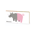 Mismatched Tile Tek rhinoceros and pig toppers paired together for a giggle