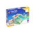 Tile Tek Train Pack 36 Piece box featuring an assembled train track layout